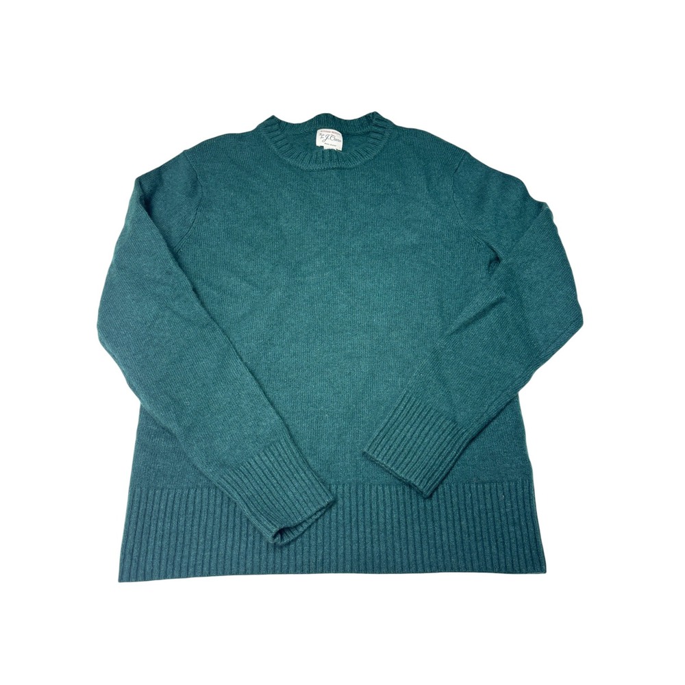 J.‎ Crew Rugged Merino Wool Blend Sweater Mens Small Green Crewneck BA283 FA22
